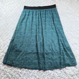 LulaRoe Teal Lace Lola Skirt Size L Flowy Boho Festival Summer Beach Romantic